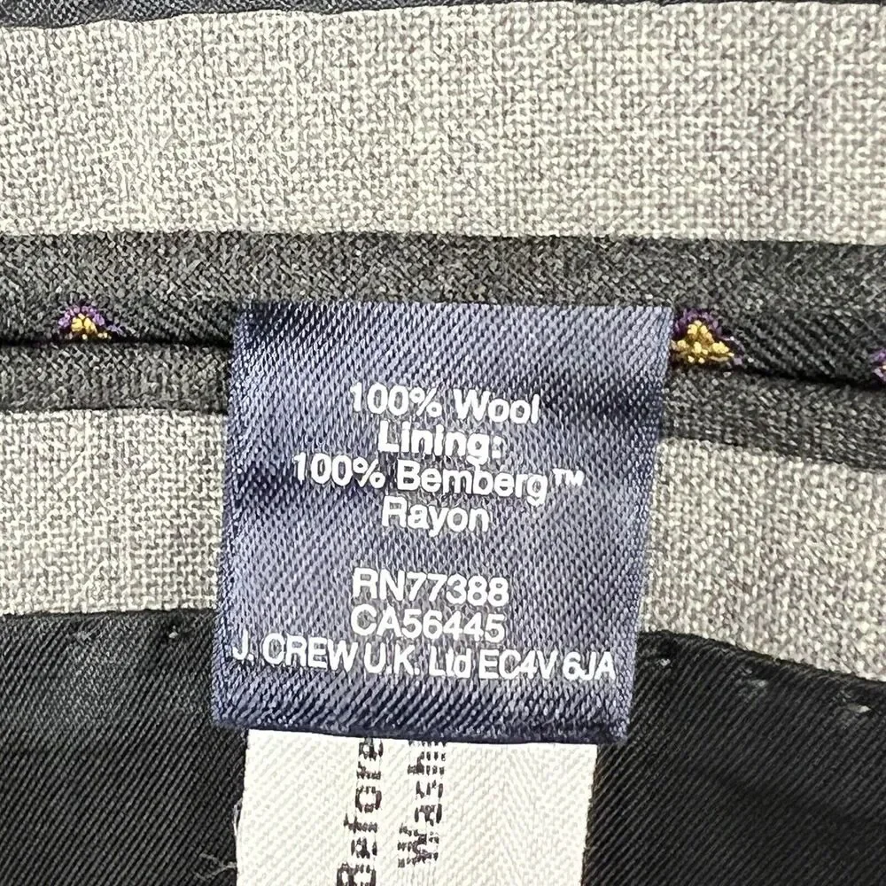 J Crew Ludlow Mens 42L Gray Cross Weave Sport Coat Italian Wool Tollegno